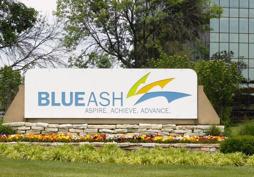 Blue Ash Aspire Achieve Advance sign